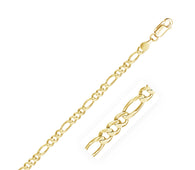 10K Yellow Gold Solid Figaro Chain (3.70 mm)