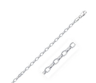 3.2mm 14k White Gold Oval Rolo Chain