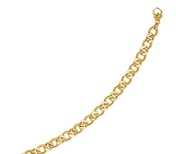 14k Yellow Gold Curb Chain Design with Diamond Cuts Bracelet