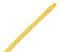 14k Yellow Gold Mens Panther Link Bracelet