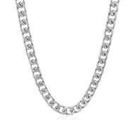 14k White Gold Solid Miami Cuban Chain (6.00 mm)