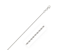 14k White Gold Solid Diamond Cut Rope Chain (1.80 mm)