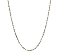 14k White Gold Solid Diamond Cut Rope Chain (1.80 mm)