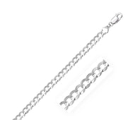 14k White Gold Solid Curb Chain (4.70 mm)