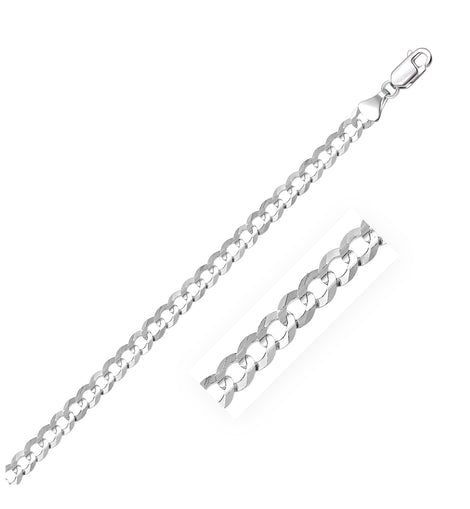 14k White Gold Solid Curb Chain (4.70 mm)