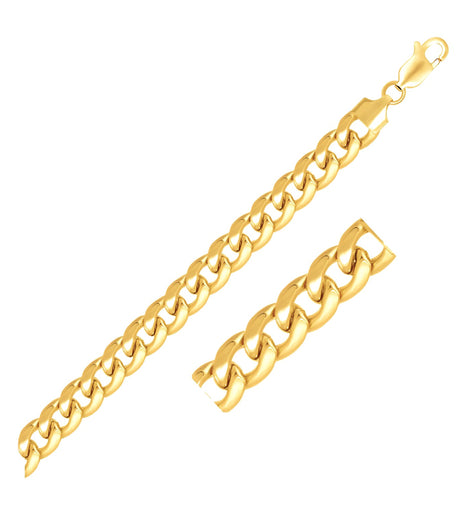 14k Yellow Gold Solid Miami Cuban Bracelet (7.20 mm)