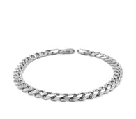 14k White Gold Solid Miami Cuban Bracelet (6.00 mm)