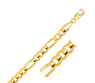 14k Yellow Gold Solid Figaro Bracelet (7.00 mm)