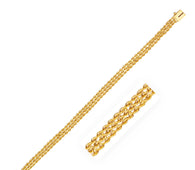 14k Yellow Gold Three Row Rope Bracelet  (5.90 mm)