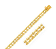 14k Yellow Gold Dual Row Rope Bracelet  (4.80 mm)