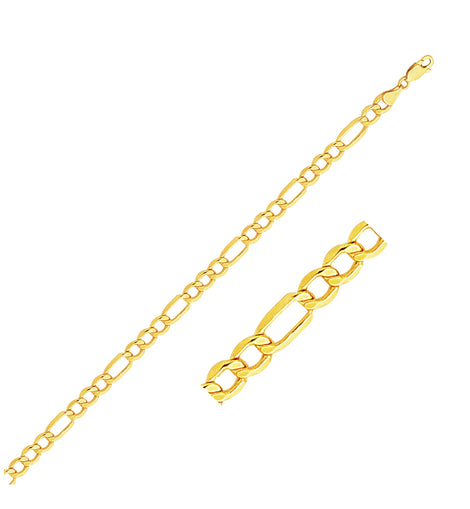 14k Yellow Gold Lite Figaro Bracelet (5.60 mm)