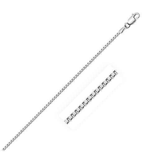 14k White Gold Classic Box Chain (1.10 mm)