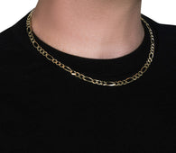 10K Yellow Gold Solid Figaro Chain (5.30 mm)