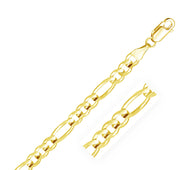 10K Yellow Gold Solid Figaro Chain (5.30 mm)