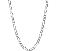 14k White Gold Solid Figaro Chain (3.80 mm)