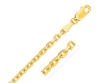 14k Yellow Gold Diamond Cut Cable Link Chain (2.60 mm)