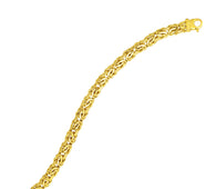 14k Yellow Gold Byzantine Link Stylish Bracelet (9.00 mm)