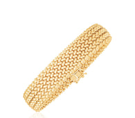 14k Yellow Gold High Polish Thick Braided Bracelet  (14.50 mm)