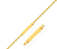 14k Yellow Gold Puffed Mariner Link Childrens ID Bracelet (3.30 mm)