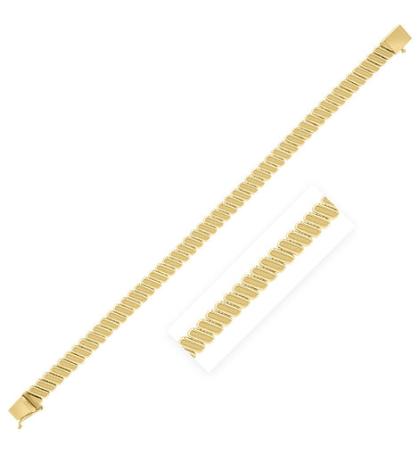 14k Yellow Gold Rib Link Bracelet (7.00 mm)