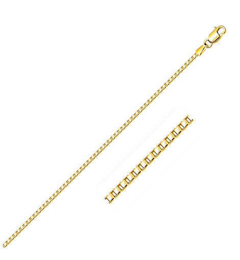 14k Yellow Gold Semi Solid Box Chain (1.80 mm)