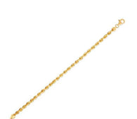 Silk Rope Chain Bracelet in 14k Yellow Gold  (4.30 mm)