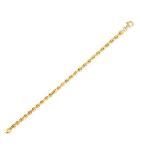 Silk Rope Chain Bracelet in 14k Yellow Gold  (4.30 mm)