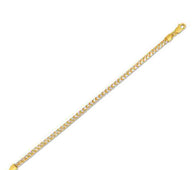 Round Pave Franco Chain Bracelet in 14k Yellow Gold  (4.00 mm)