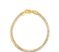 Round Pave Franco Chain Bracelet in 14k Yellow Gold  (4.00 mm)