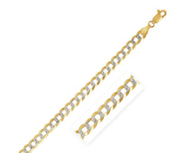 14k Two Tone Gold Pave Curb Chain (3.20 mm)