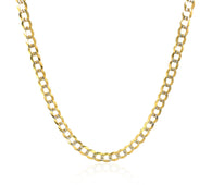 14k Two Tone Gold Pave Curb Chain (3.20 mm)