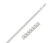 14k White Gold Miami Cuban Semi Solid Bracelet (5.50 mm)