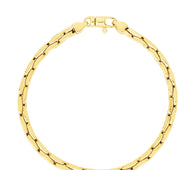 14k Yellow Gold High Polish Compressed Cable Link Bracelet (4.50 mm)