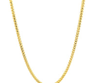 14k Yellow Solid Gold Diamond Cut Round Franco Chain (2.20 mm)