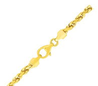 10k Yellow Gold Solid Diamond Cut Rope Bracelet (3.50 mm)