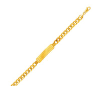 14k Yellow Gold Mens ID Cuban Chain Bracelet (8.00 mm)