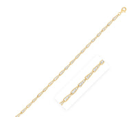 14k Two Tone Gold High Polish Diamond Cut Link Chain (3.20 mm)