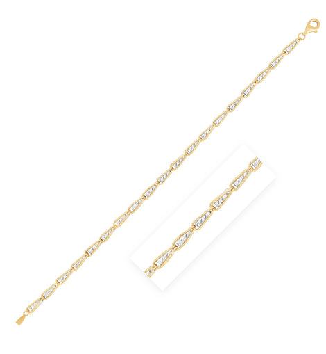 14k Two Tone Gold High Polish Diamond Cut Link Chain (3.20 mm)