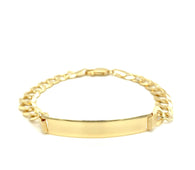 14k Yellow Gold 8 1/2 inch Mens Curb Chain ID Bracelet (8.30 mm)