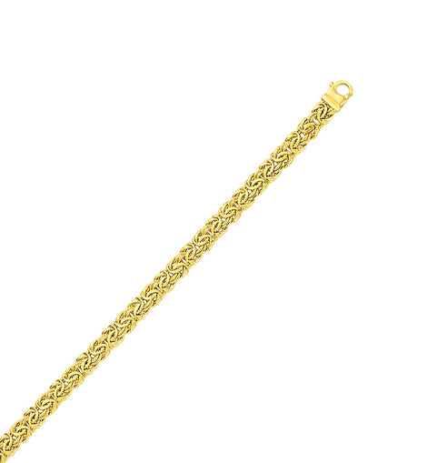 10k Yellow Gold Byzantine Design Chain Bracelet (7.00 mm)