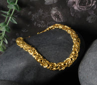 10k Yellow Gold Byzantine Design Chain Bracelet (7.00 mm)