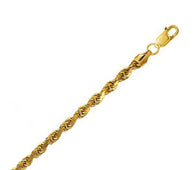 10K Yellow Gold Hollow Diamond Cut Rope Chain (5.00 mm)