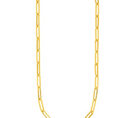 14k Yellow Gold Textured Paperclip Chain (3.50 mm)