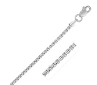 14k White Gold Solid Round Box Chain (1.60 mm)