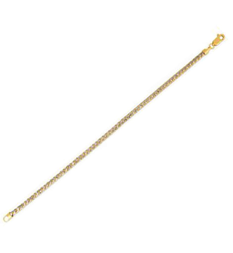 14k Yellow Gold Round Pave Franco Chain (3.15 mm)