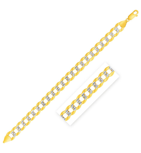 14k Two Tone Gold Pave Curb Chain (11.23 mm)