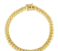 14k Yellow Gold Semi Solid Miami Cuban Bracelet (10.70 mm)