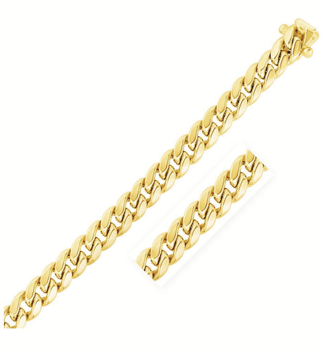 14k Yellow Gold Semi Solid Miami Cuban Chain (10.70 mm)