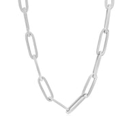 14K White Gold Wide Paperclip Chain (6.10 mm)