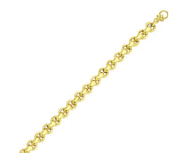 14k Yellow Gold Rolo Design Shiny Bracelet (9.75 mm)